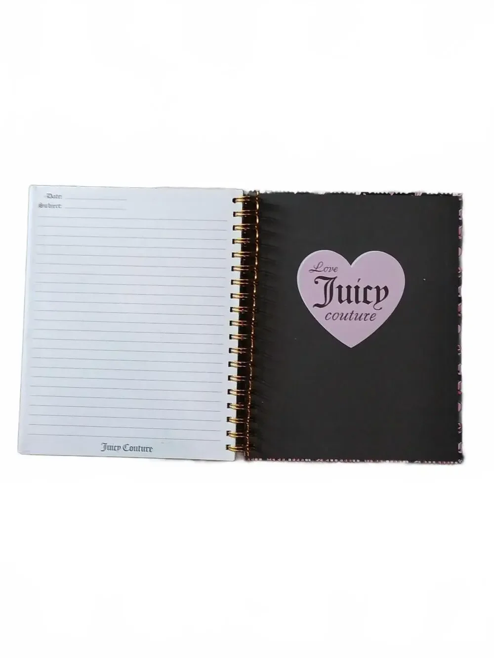 Juicy Couture Love Juicy Large Journal Heart Pen 316 Pages Pink Black NWT